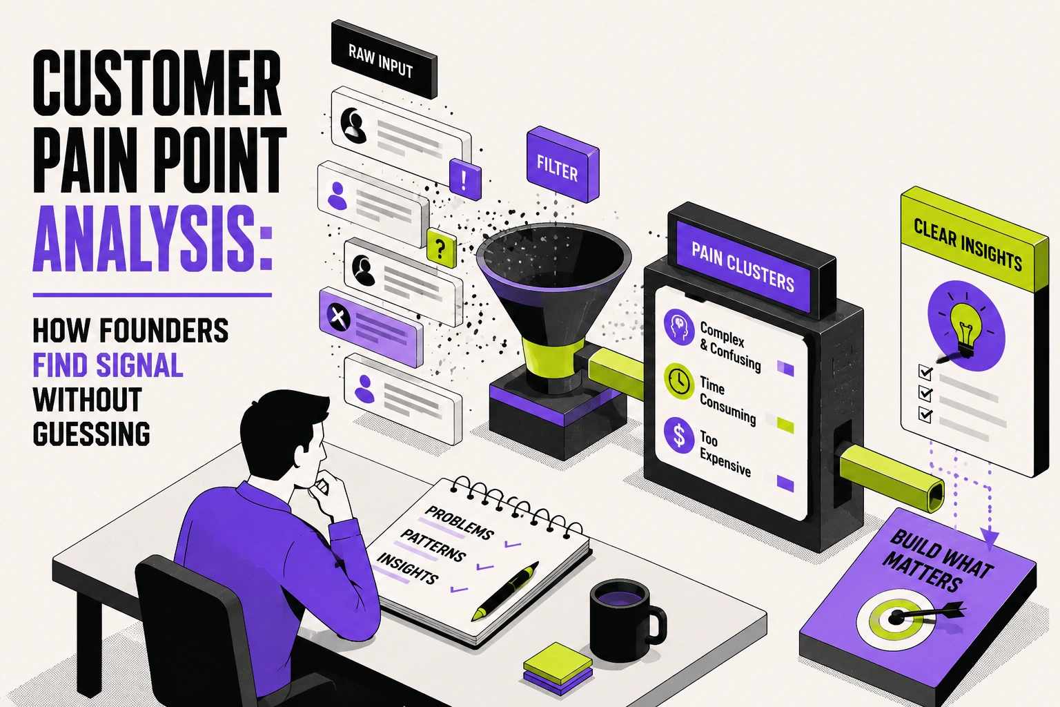 Customer Pain Point Analysis: How Founders Find Signal Without Guessing