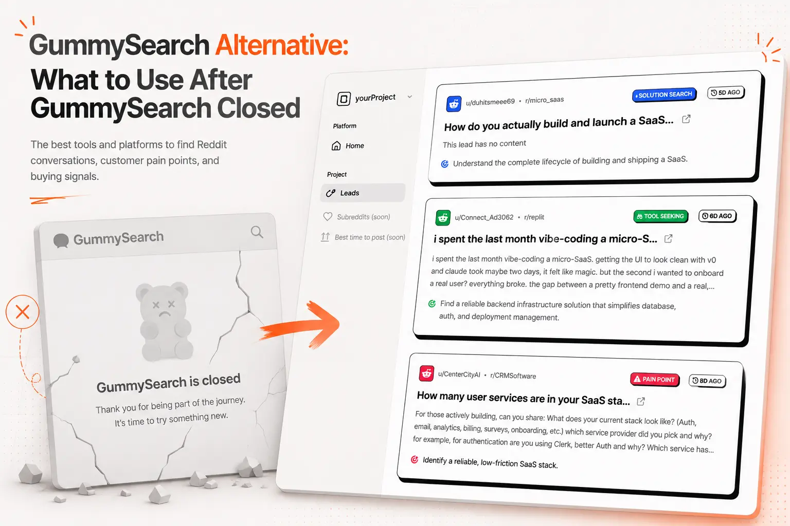 GummySearch Alternative: What to Use After GummySearch Closed